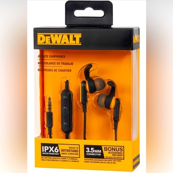 Dewalt Jobsite Plug-in Earphones - Picture 1 of 6